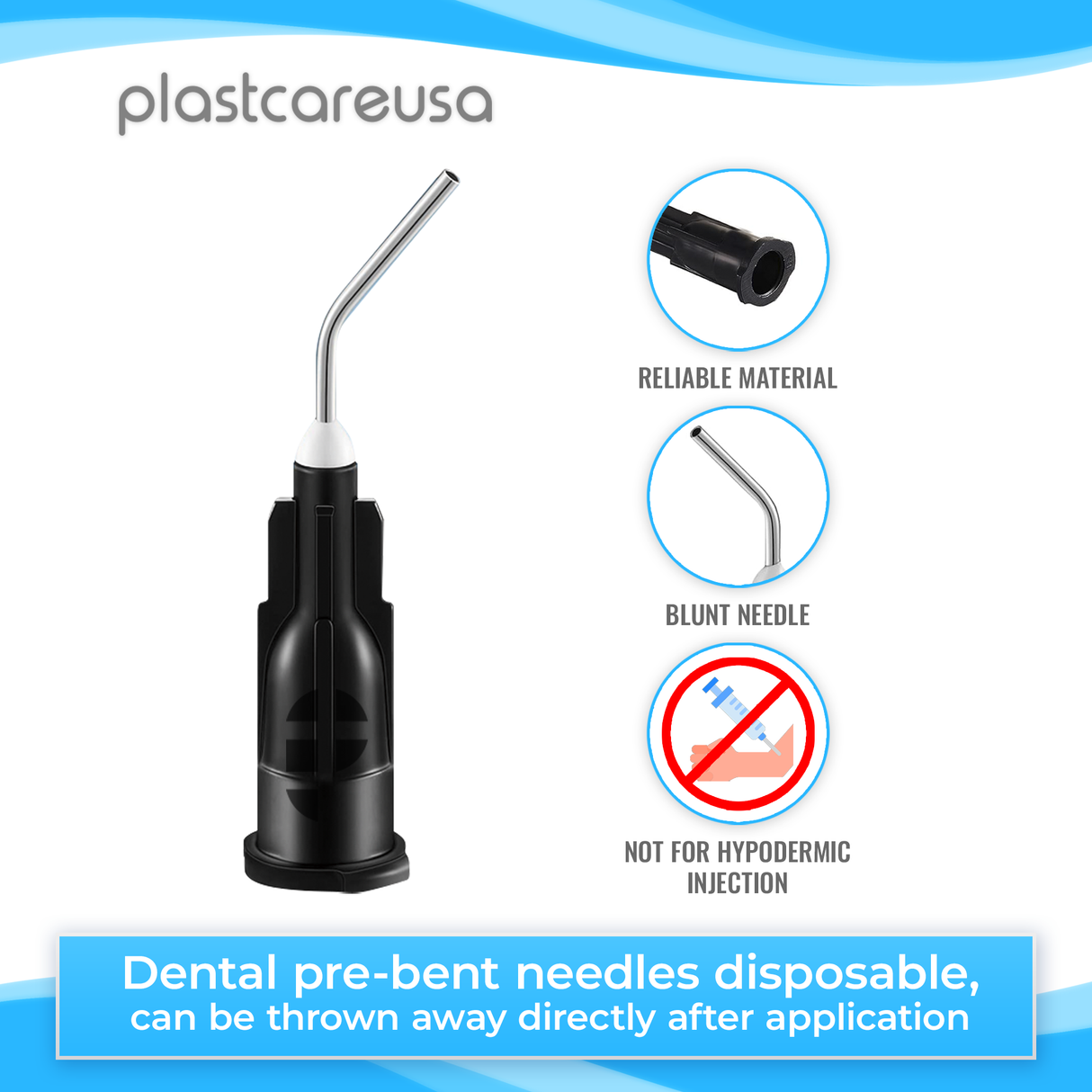 500 x Orange Flow Pre-Bent Applicator Needle Tips, 25 Gauge (5 Bags of 100) - My DDS Supply