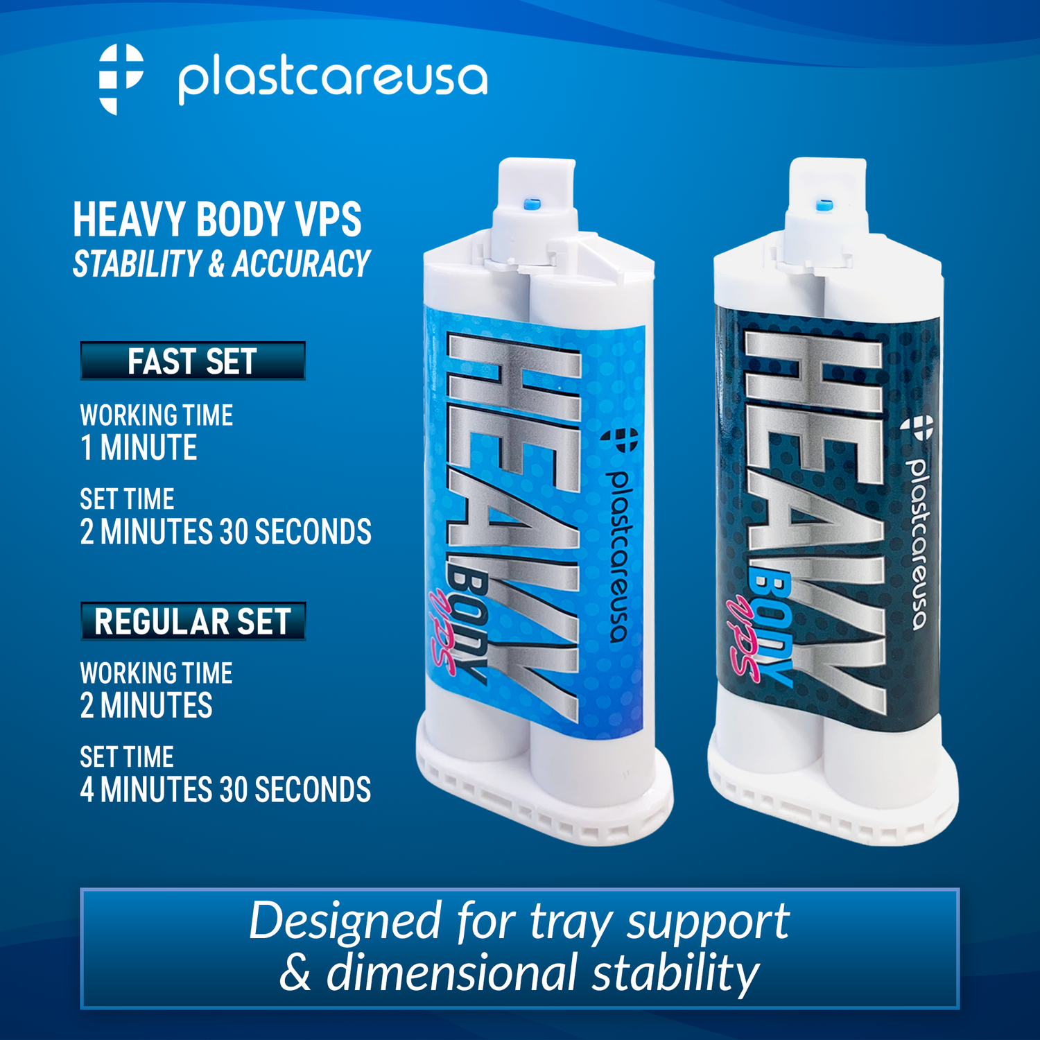 4 x VPS Heavy Body Regular Set Impression Material 50 mL Cartridges, Dental PVS - My DDS Supply
