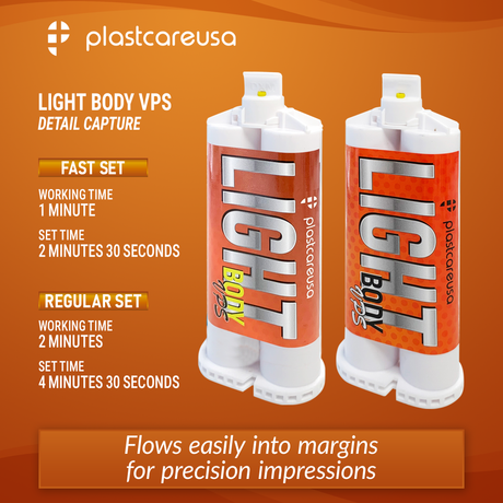 4 x VPS Light Body Regular Set Impression Material 50 mL Cartridges, Dental PVS - My DDS Supply