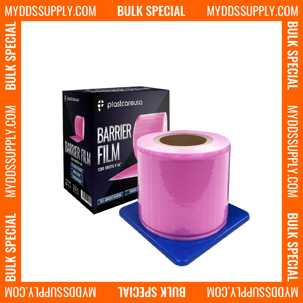 8 x Pink Barrier Film, 4" x 6", 1200 Sheets (1 Case of 8 Rolls) - My DDS Supply
