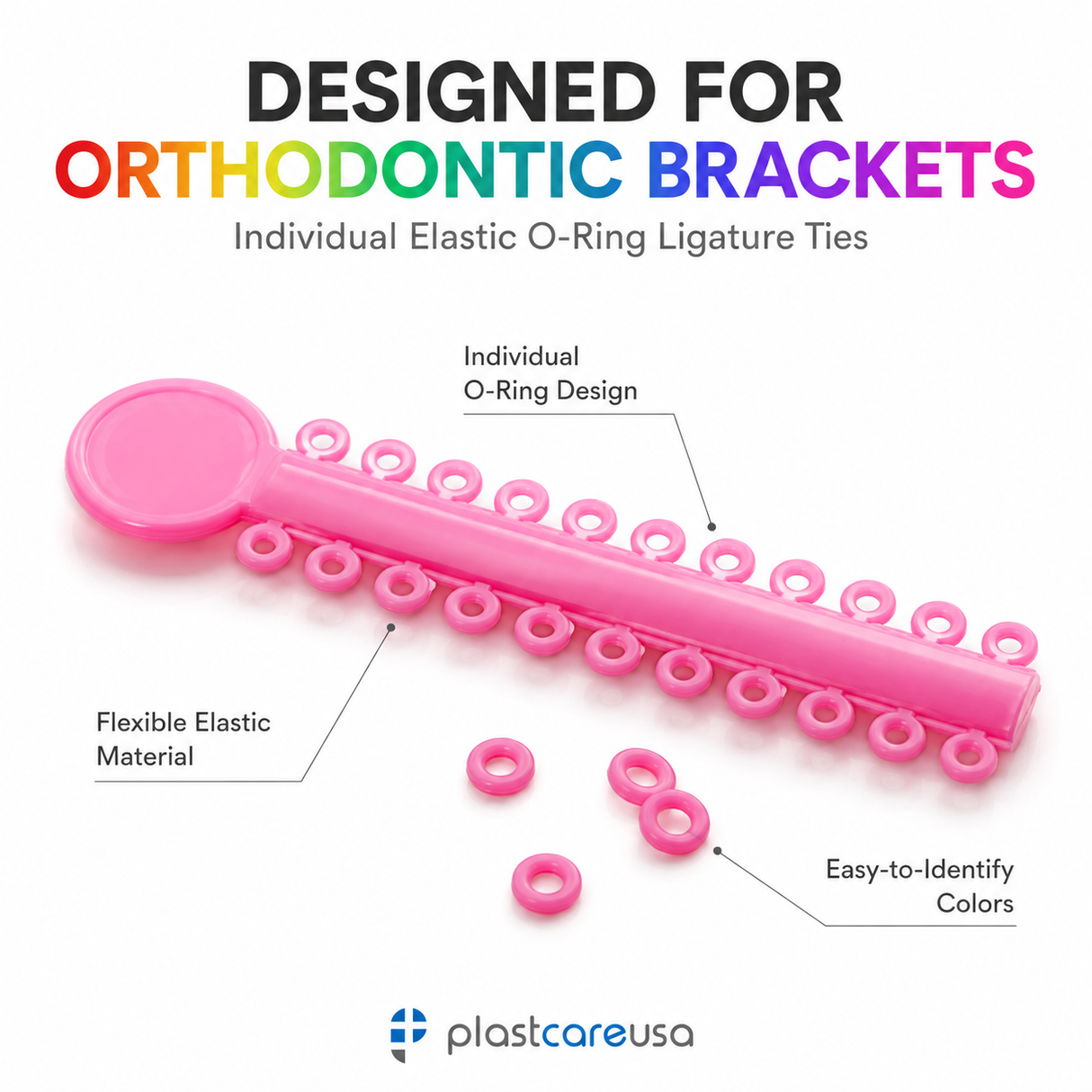 1040 Assorted Dental Ligature Rubber Ties Bands Braces Orthodontic Elastic, 1 Bag - My DDS Supply