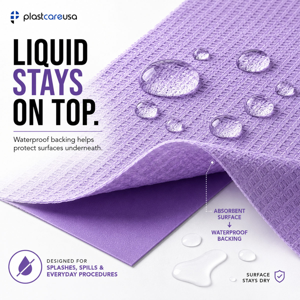 2000 Lavender 3-Ply 13x18 Dental Patient Towel Bibs (4 Case of 500) by PlastCare USA - My DDS Supply