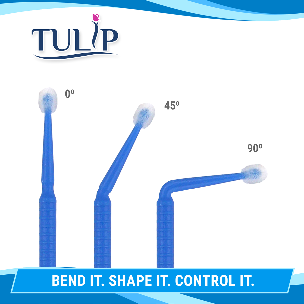 TULIP Regular Micro Applicator Brushes – Blue (2.0mm) | (4 kegs of 100) (400 Total)