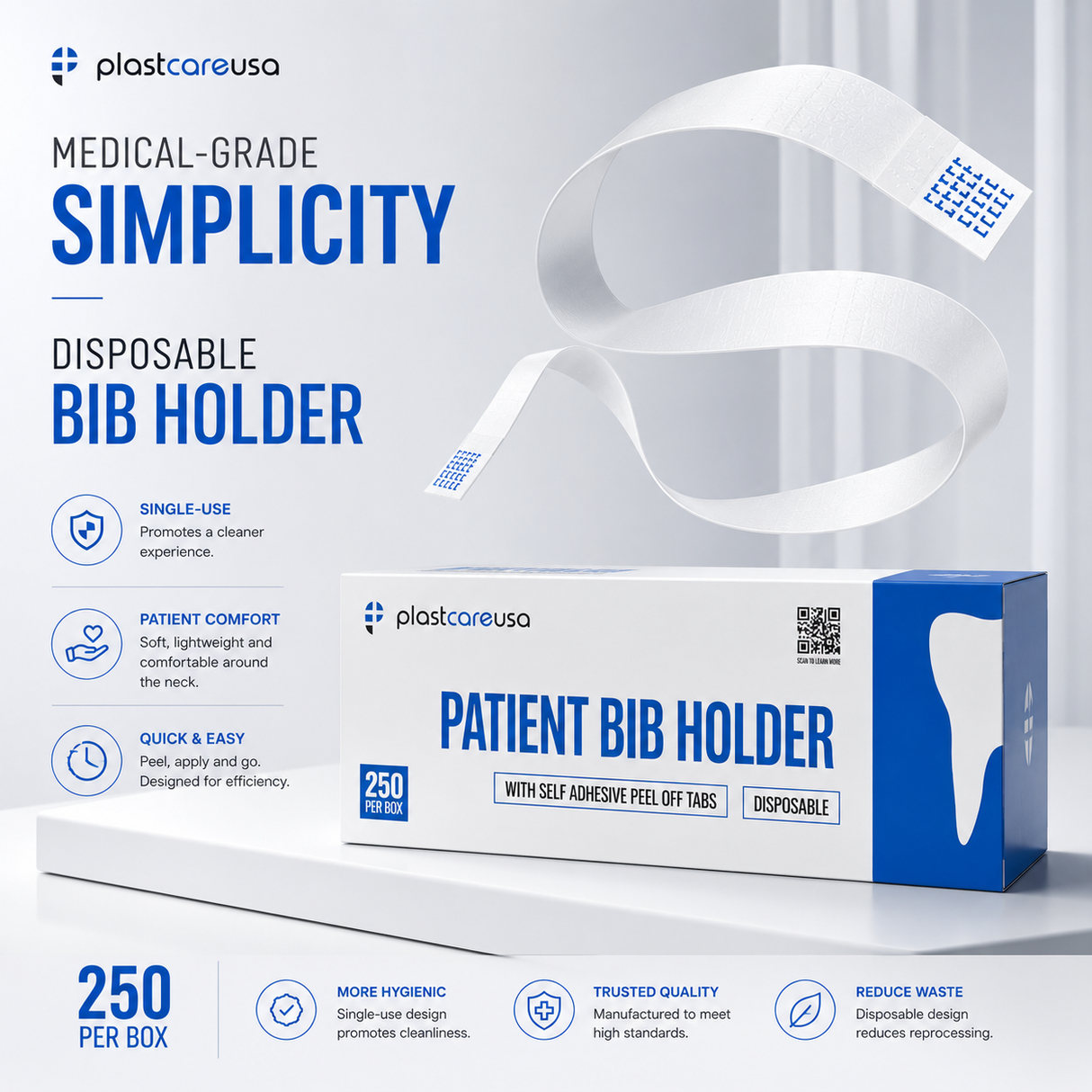 2000 Disposable Bib Holders (8 Boxes of 250)