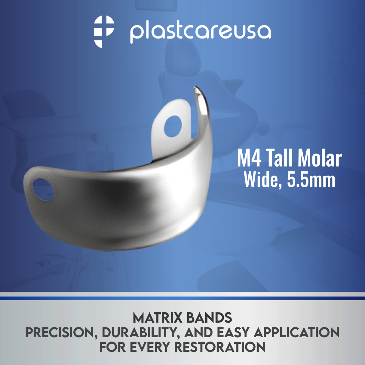 5.5mm M4 Tall Molar Dental Metal Matrices Sectional Matrix Refill Soft Band (50 Per Pack)