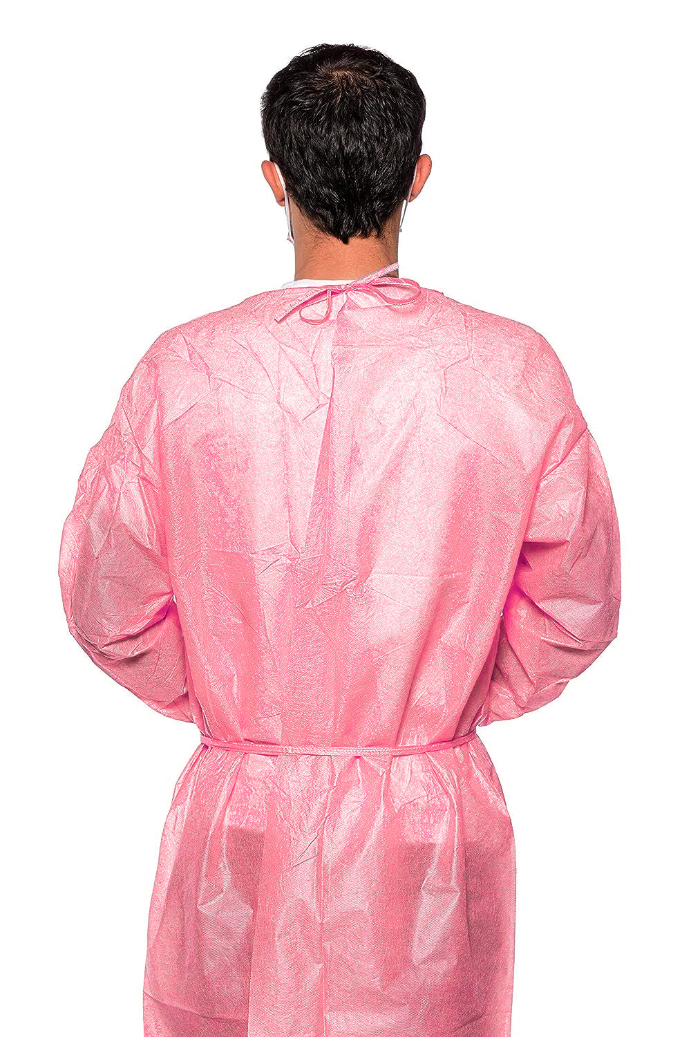 50 Pink 30g Disposable Isolation Lab Gowns with Knitt Cuffs for Medical Dental Hospital