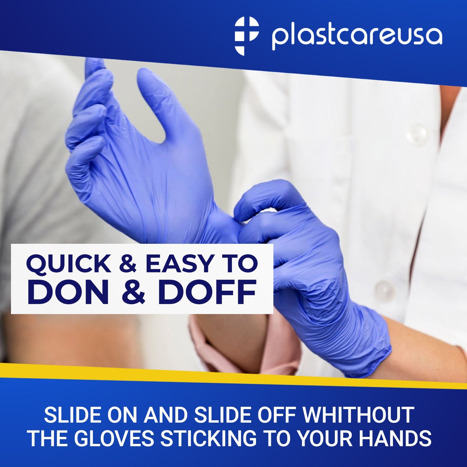 2000 PlastCare USA MEDIUM Cobalt-200 Indigo Blue Nitrile Exam Premium Gloves (Powder & Latex Free) (200 Gloves/Box) - My DDS Supply