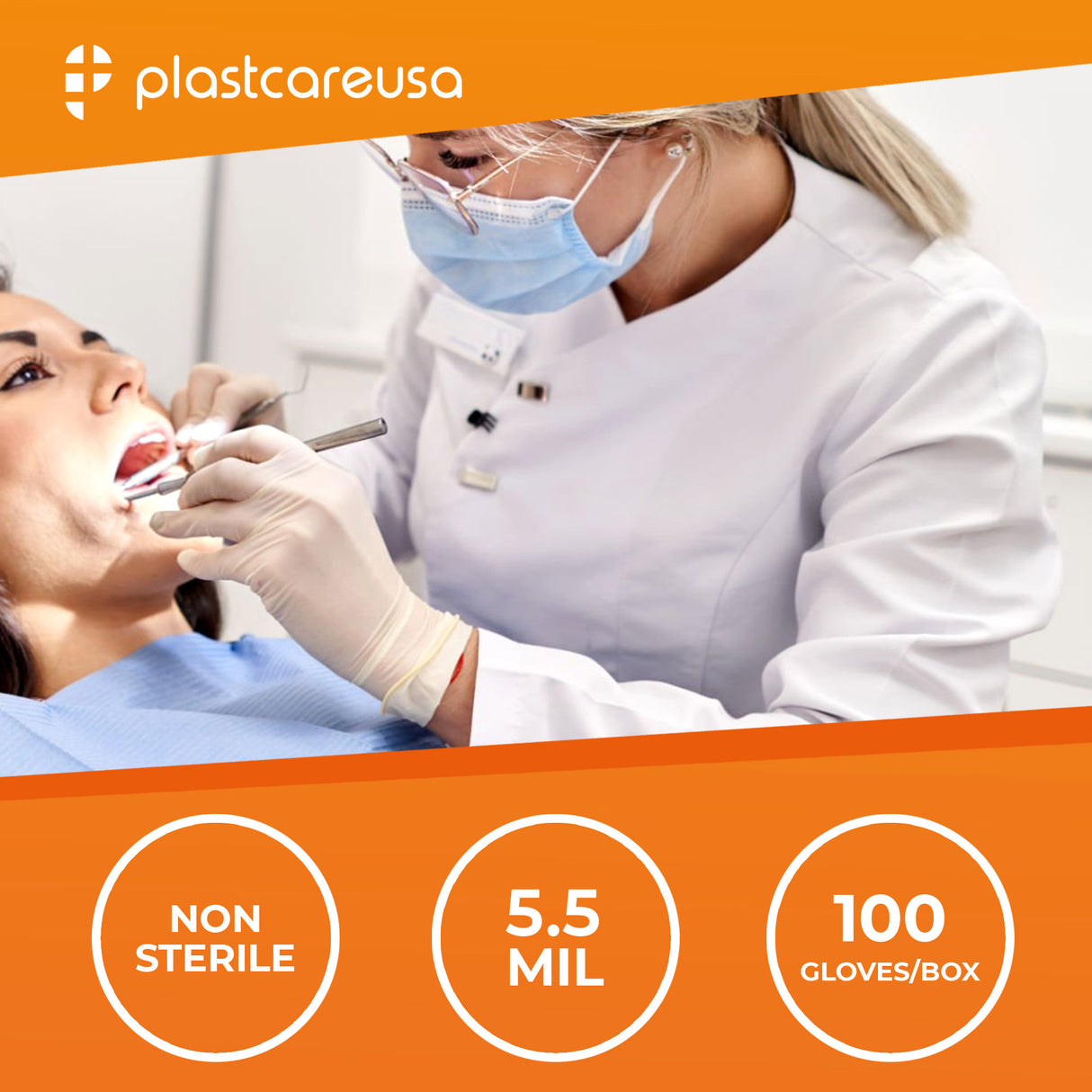 1000 Small PlastCare USA White Latex Gloves (10 Boxes) - My DDS Supply