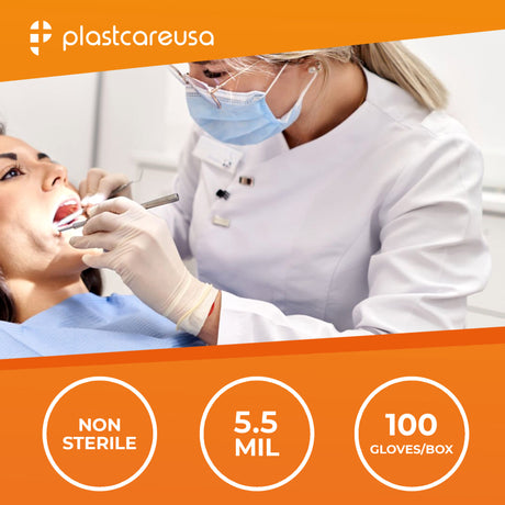 1000 Small PlastCare USA White Latex Gloves (10 Boxes) - My DDS Supply