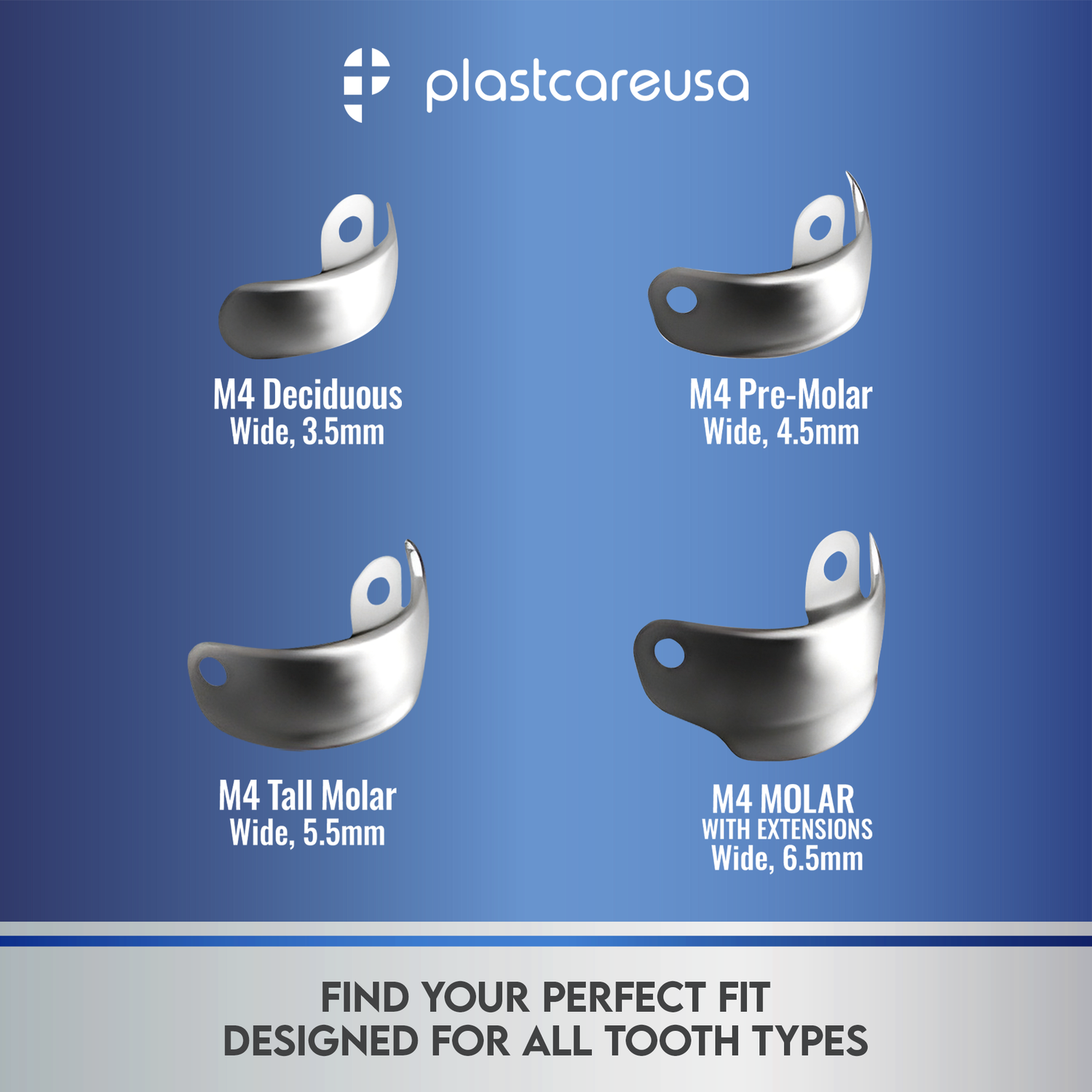 5.5mm M4 Tall Molar Dental Metal Matrices Sectional Matrix Refill Soft Band (50 Per Pack)