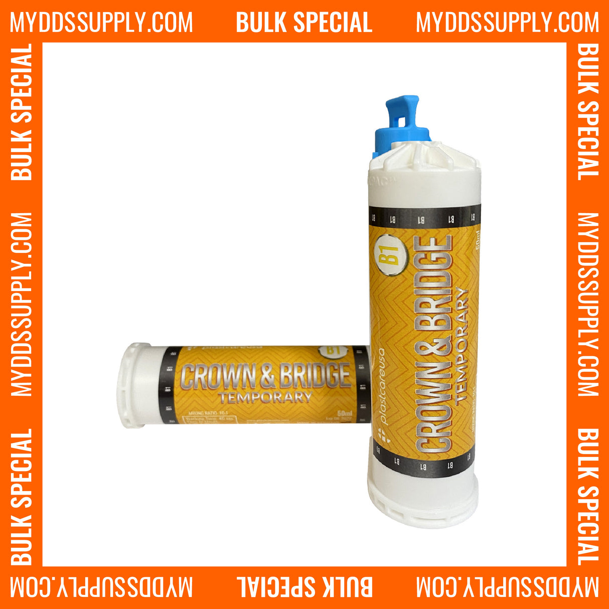 6 x  B1 Temporary Crown & Bridge Dental Material 10:1 (Made in Germany) *Bulk Special* - My DDS Supply