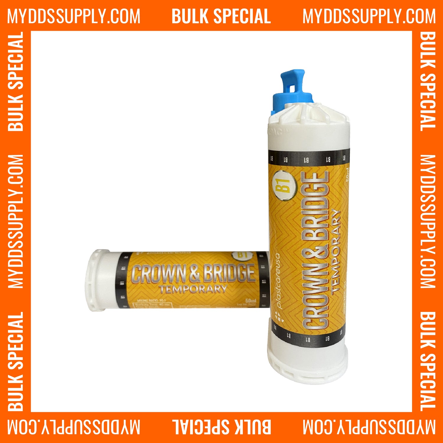 6 x  B1 Temporary Crown & Bridge Dental Material 10:1 (Made in Germany) *Bulk Special* - My DDS Supply