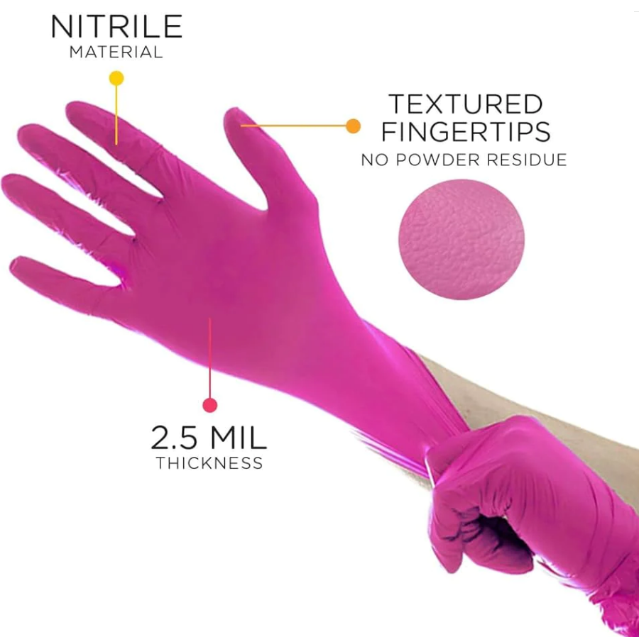 2000 EXTRA SMALL XS Pink Nitrile Gloves, Aurelia Blush, 2.5 Mil (1 Case)