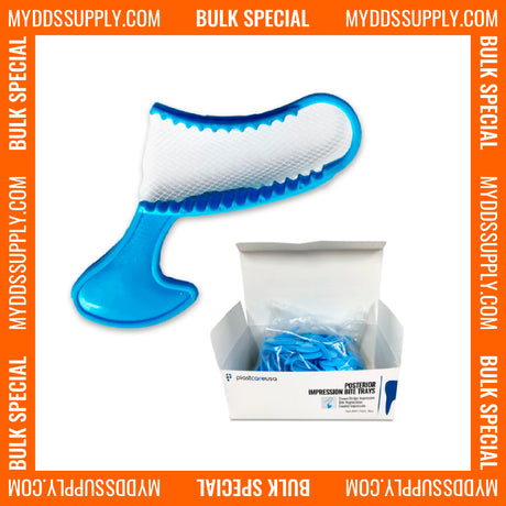 1000 x Posterior Blue Bite Registration Impression Trays (20 Boxes) by PlastCare USA - My DDS Supply