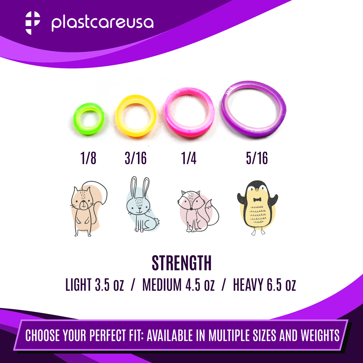 2000 (5/16" Penguin, Medium 4.5 Oz) Assorted Colors Orthodontic Latex Elastic Rubber Bands for Braces - My DDS Supply