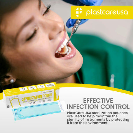 Short Exp 7/22* 1000 2.25" x 9" Self-Sealing Sterilization Pouches by PlastCare USA (Deal of the Day) - My DDS Supply