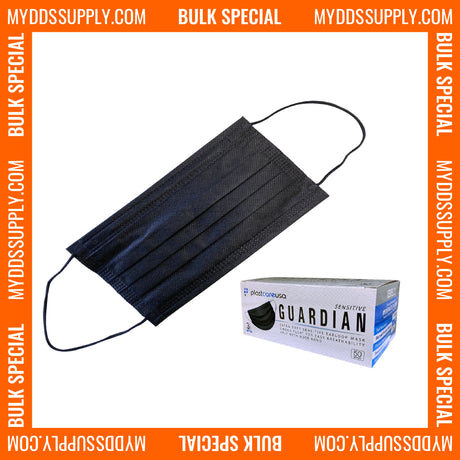 2000 4-Ply ASTM Level 3 Surgical Masks (Black) by PlastCare USA (40 Boxes of 50) - My DDS Supply