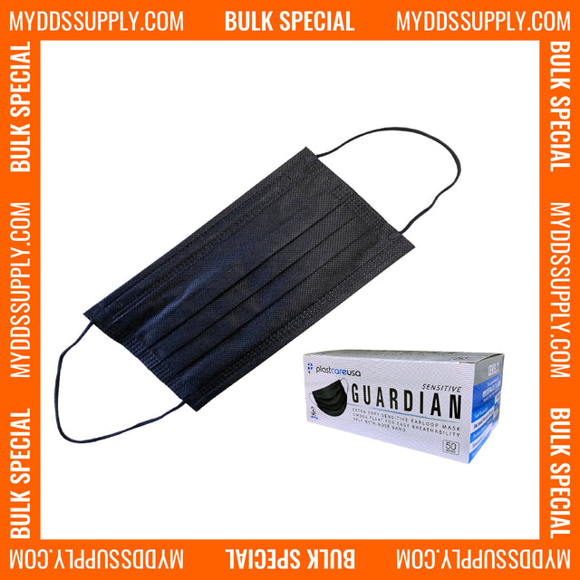 2000 4-Ply ASTM Level 3 Surgical Masks (Black) by PlastCare USA (40 Boxes of 50) - My DDS Supply