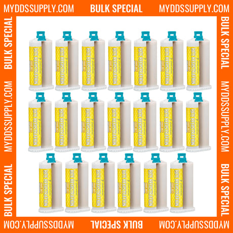 20 Bulk Unflavored Fast Set Bite Registration Material 50ml Cartridges by PlastCare USA - My DDS Supply
