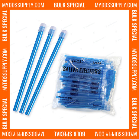 6000 Blue Clear Saliva Ejectors (60 Bags) by PlastCare USA - My DDS Supply