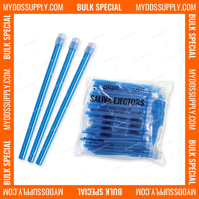 6000 Blue Clear Saliva Ejectors (60 Bags) by PlastCare USA - My DDS Supply