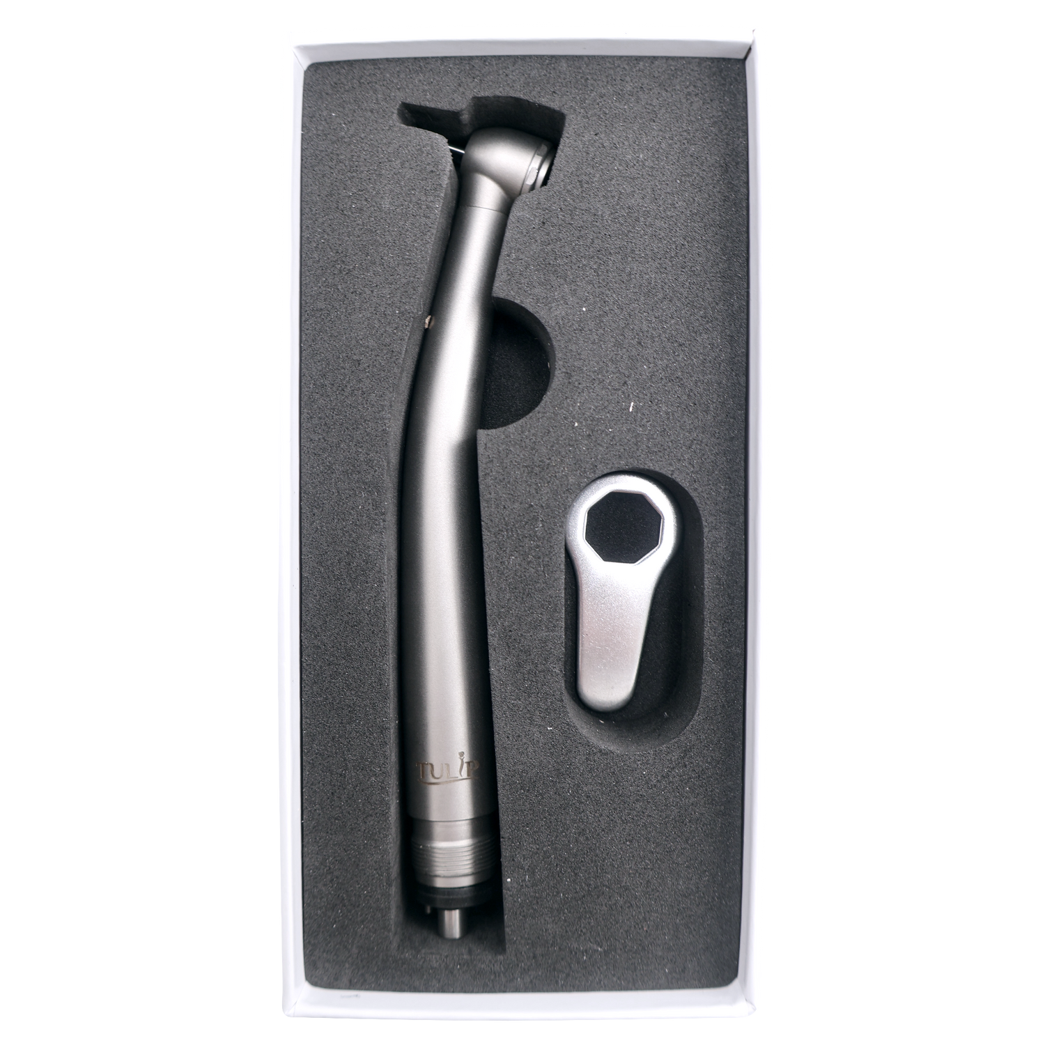 Tulip HSH High-Speed Stainless Steel Dental Handpiece - 330,000–380,000 RPM, Push Button Chuck, Triple Water Spray, Ceramic Bearings, Autoclavable (M4/B2 Connector)