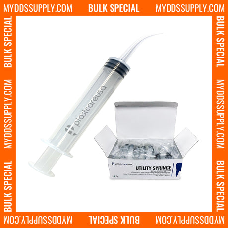 1000 x Curved Tip 12cc Monoject Style Utility Syringes (20 Boxes of 50) by PlastCare USA - My DDS Supply