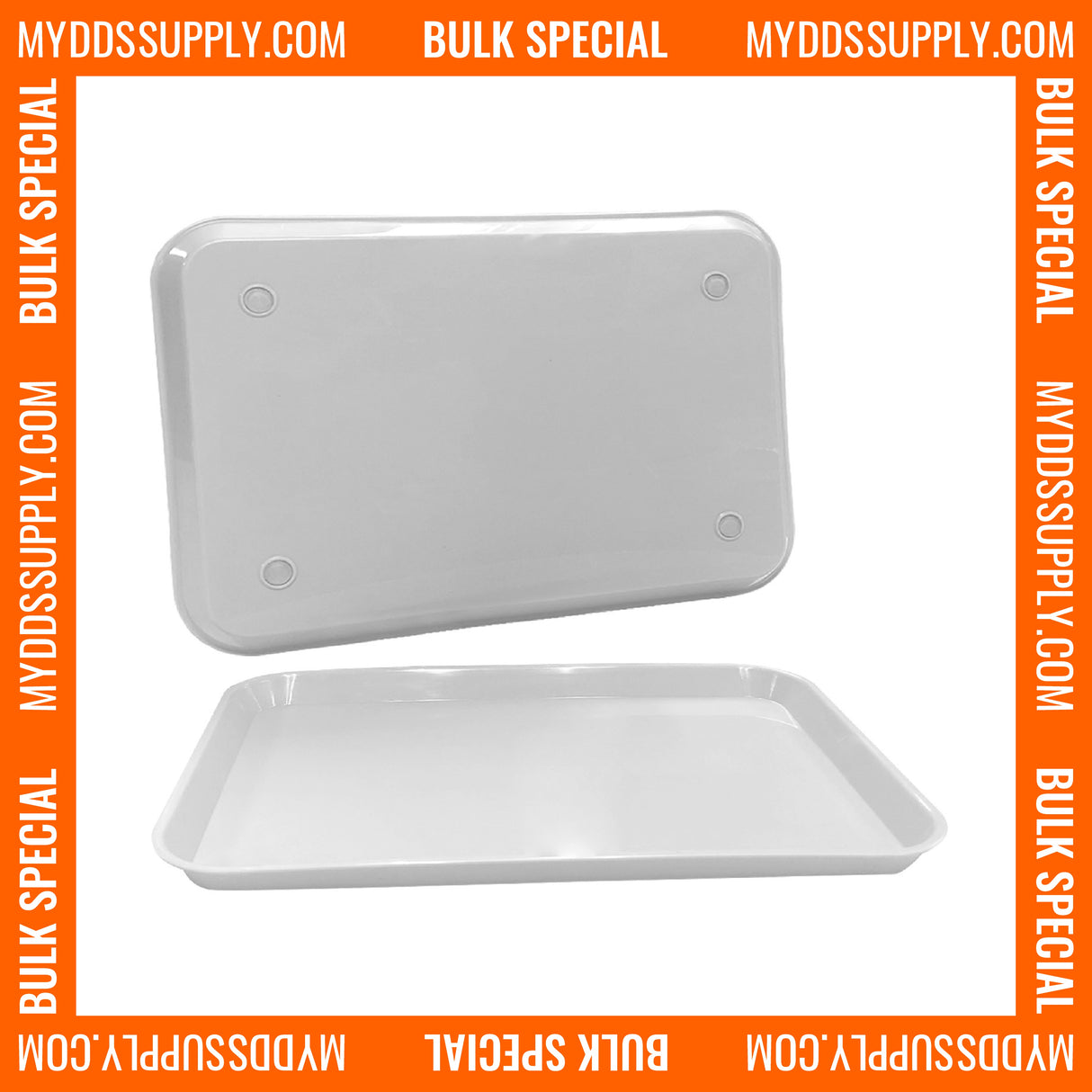 20 x White Dental Set Up Instrument Autoclave Flat Tray, 13 1/4″ x 9 3/4″ (Ritter Size B) by PlastCare USA - My DDS Supply