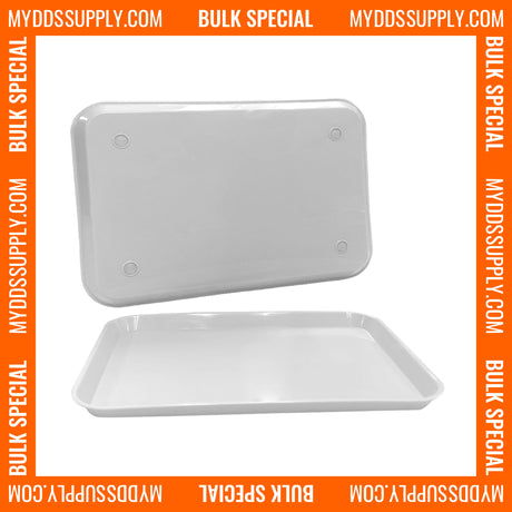 20 x White Dental Set Up Instrument Autoclave Flat Tray, 13 1/4″ x 9 3/4″ (Ritter Size B) by PlastCare USA - My DDS Supply