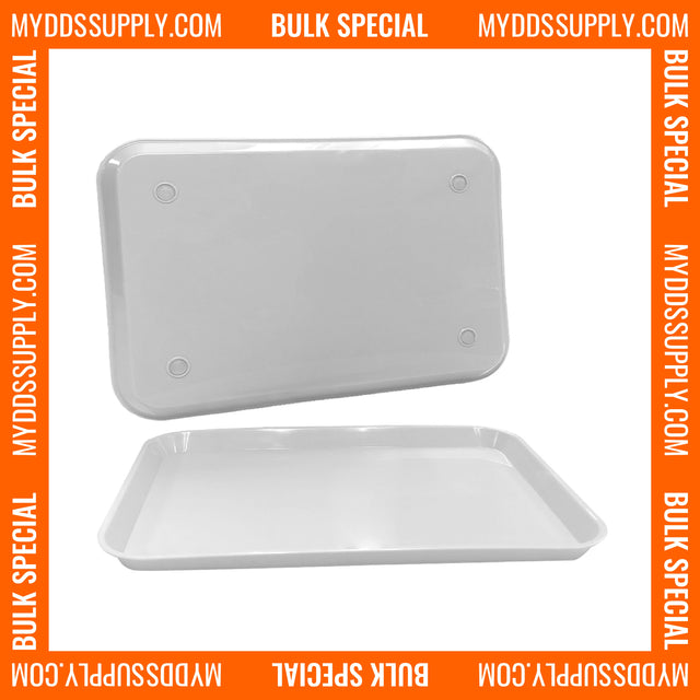 20 x White Dental Set Up Instrument Autoclave Flat Tray, 13 1/4″ x 9 3/4″ (Ritter Size B) by PlastCare USA - My DDS Supply