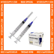 2000 x 3cc 30 Gauge Irrigation Syringes & Tips, Purple (20 Boxes) - My DDS Supply