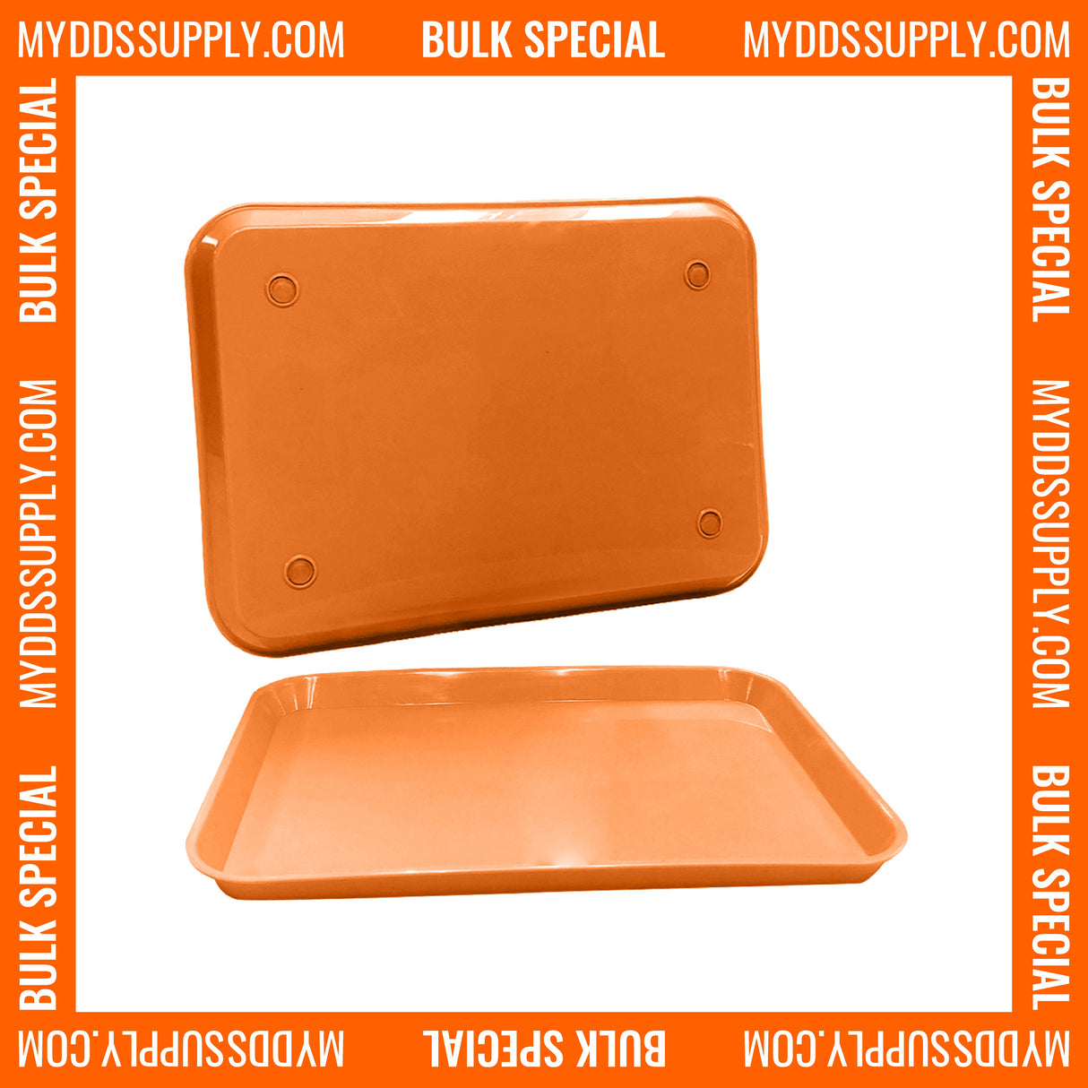 20 x Orange Dental Set Up Instrument Autoclave Flat Tray, 13 1/4″ x 9 3/4″ (Ritter Size B) by PlastCare USA - My DDS Supply