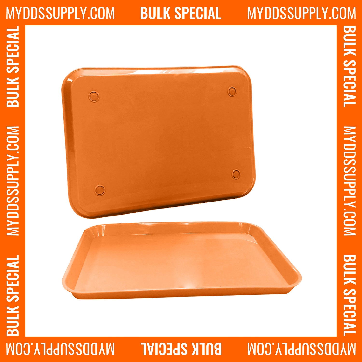 20 x Orange Dental Set Up Instrument Autoclave Flat Tray, 13 1/4″ x 9 3/4″ (Ritter Size B) by PlastCare USA - My DDS Supply