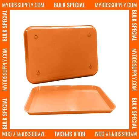 20 x Orange Dental Set Up Instrument Autoclave Flat Tray, 13 1/4″ x 9 3/4″ (Ritter Size B) by PlastCare USA - My DDS Supply