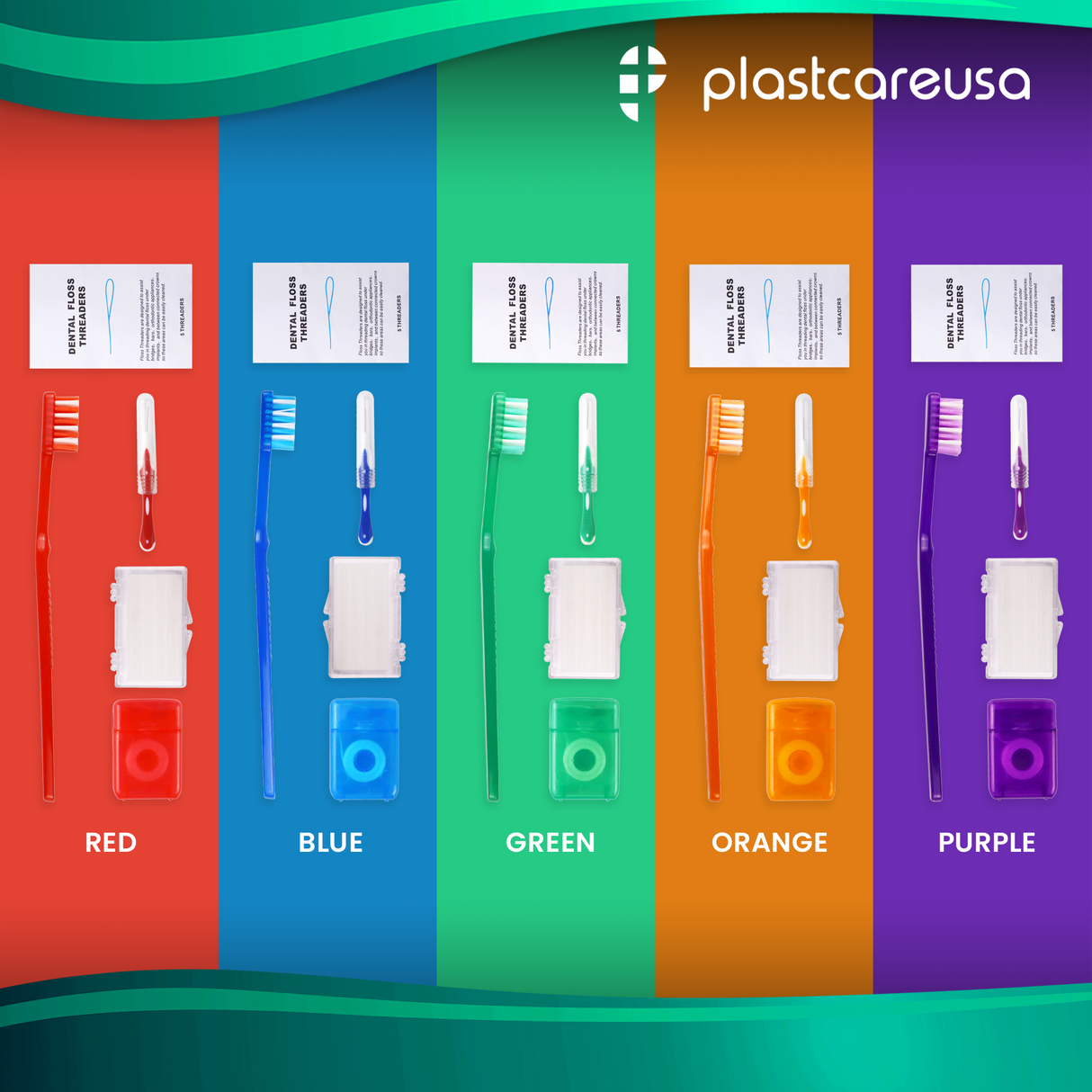 12 Pack of Orange Orthodontic 5 Piece Patient Kits