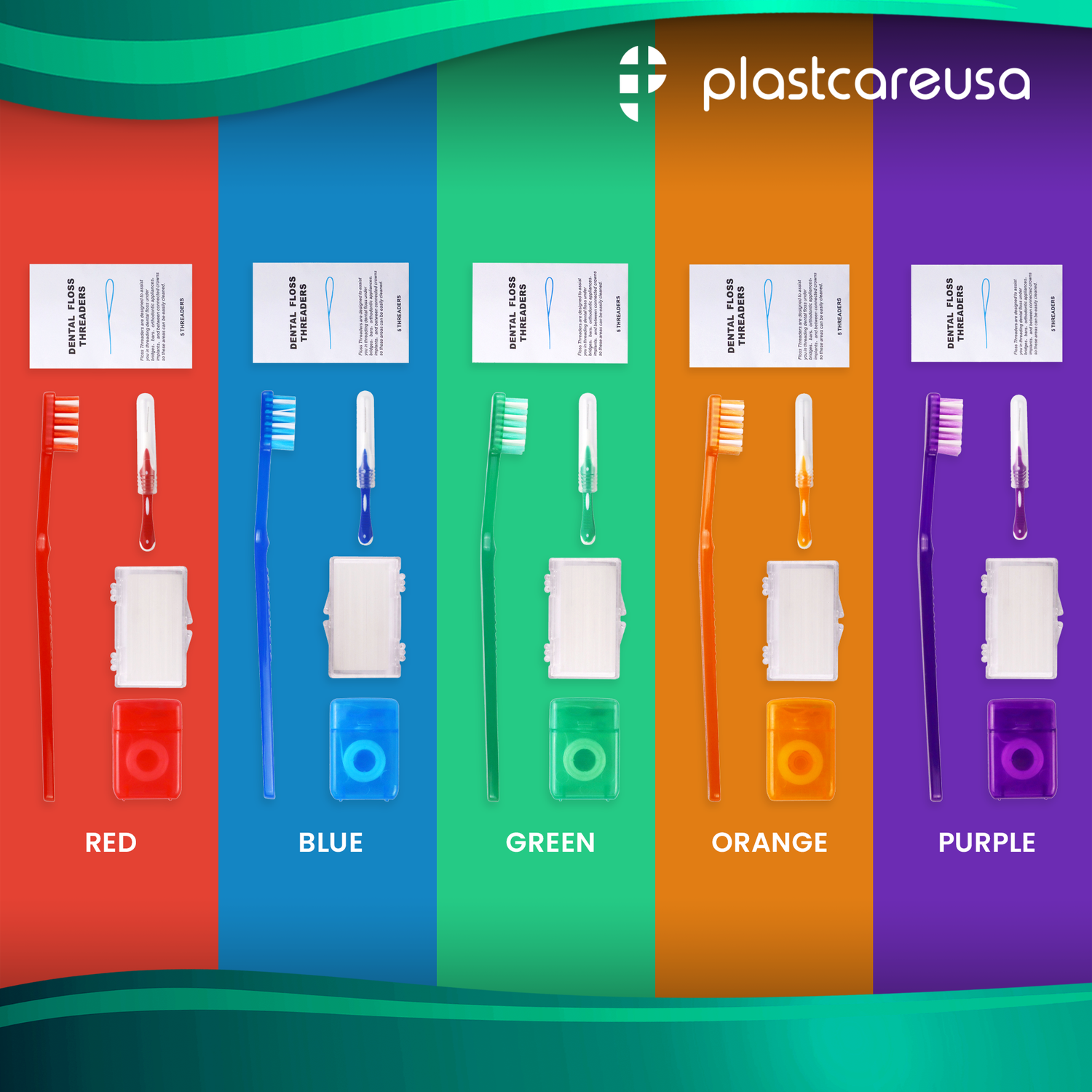 12 Pack of Orange Orthodontic 5 Piece Patient Kits