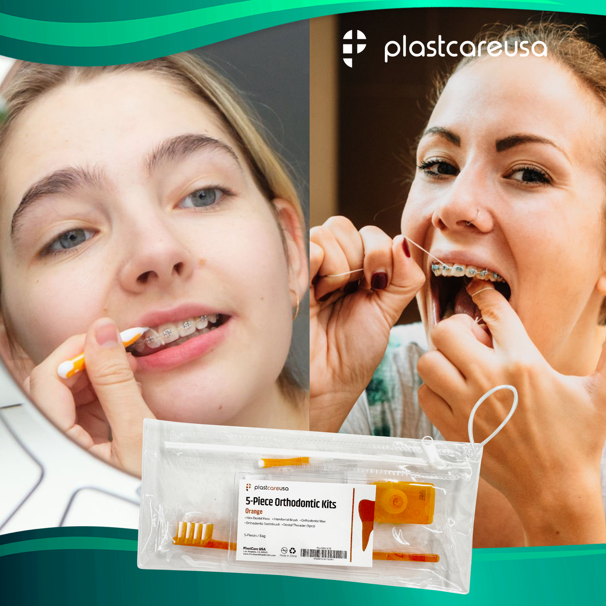 12 Pack of Red Orthodontic 5 Piece Patient Kits