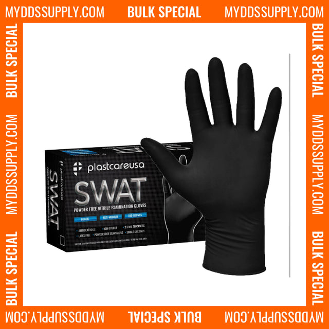 6000 Medium Black Nitrile Disposable Tattoo Food Work Cleaning Powder Free Gloves *Bulk Special* - My DDS Supply