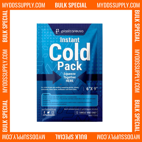 100 Bulk 6" x 9" Instant Cold Packs for Pain Relief, Swelling, Sprains (4 Cases of 25 Disposable Packs) - My DDS Supply