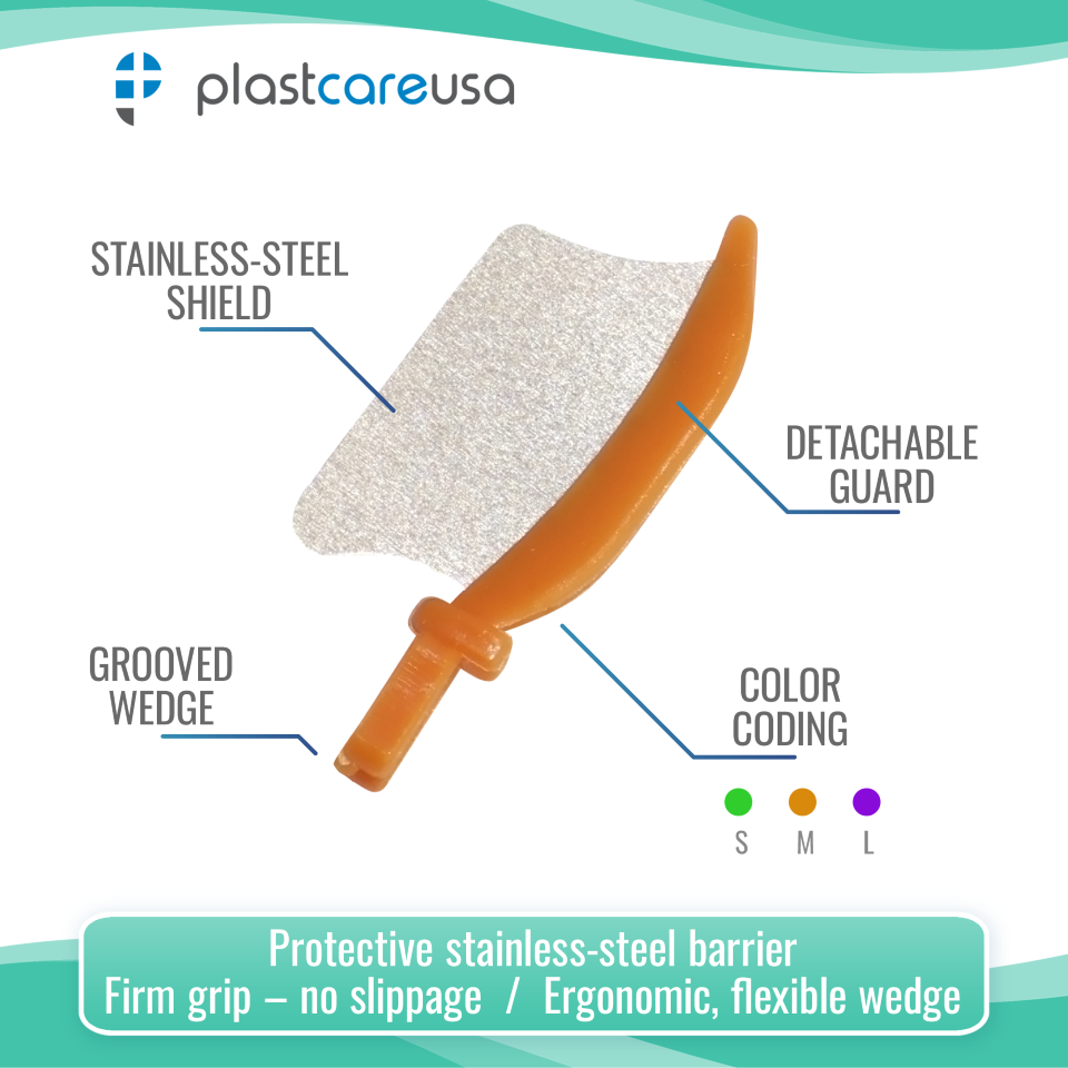 Orange Wedge Guards – Medium Size Dental Protective Shield (24/Box) by PlastCare USA
