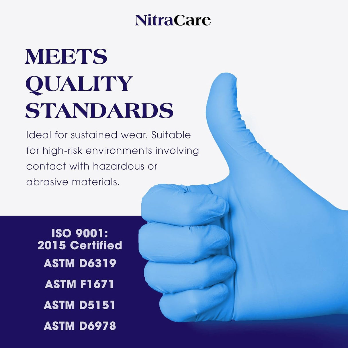 2000 Small Blue Nitrile 3.5 mil Chemo-Rated Powder Free NitraCare Examination Gloves (10 Boxes of 200)