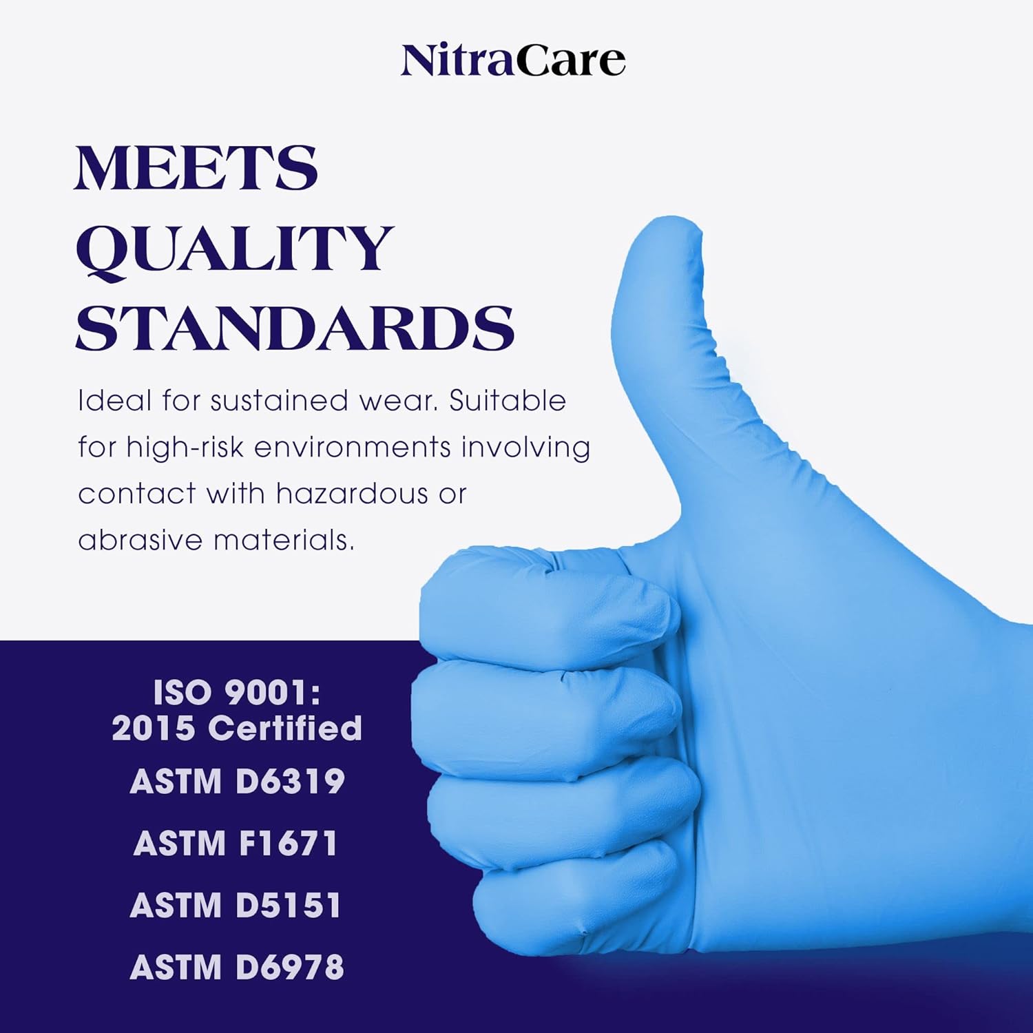 2000 Small Blue Nitrile 3.5 mil Chemo-Rated Powder Free NitraCare Examination Gloves (10 Boxes of 200)