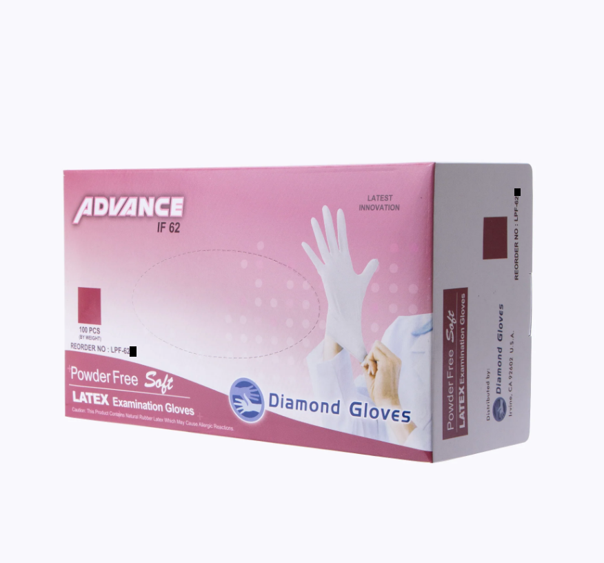 1000 Small Latex Medical Examination Gloves Advance IF62 – Powder-Free, Textured, White