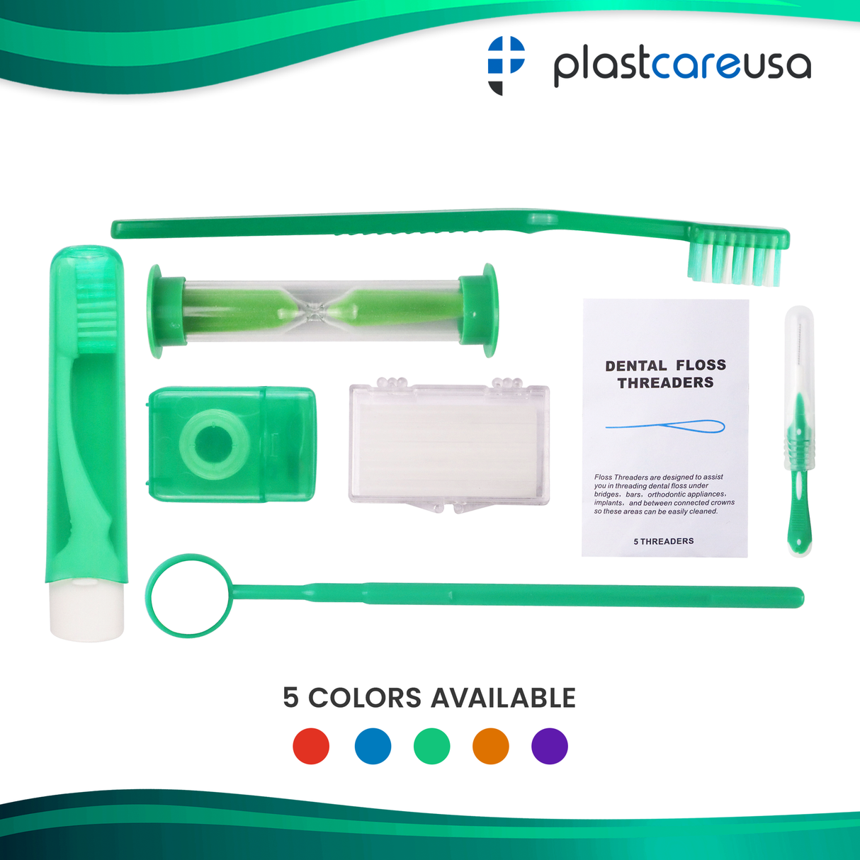 12 Pack of Green Orthodontic 8 Piece Patient Kits