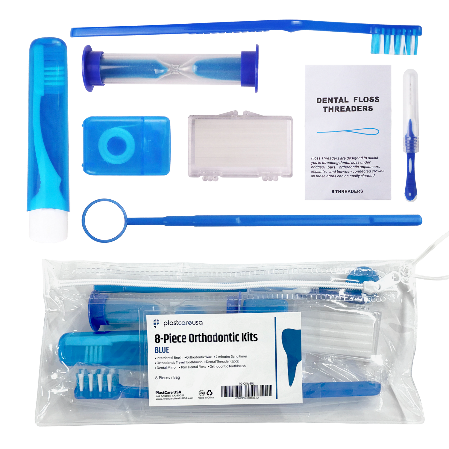 12 Pack of Blue Orthodontic 8 Piece Patient Kits
