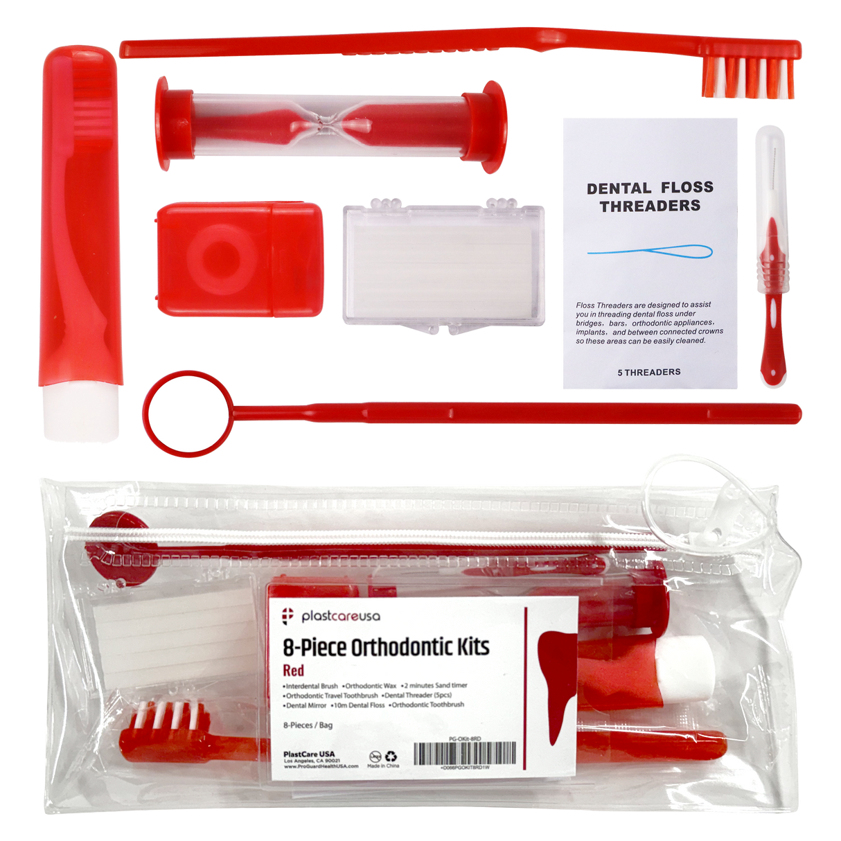12 Pack of Red Orthodontic 8 Piece Patient Kits