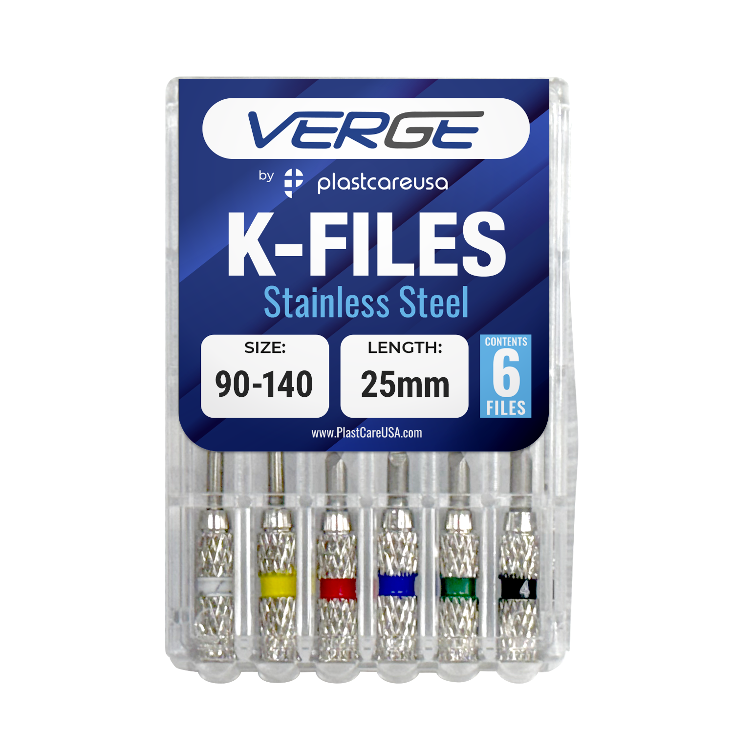 Size 90-140 25mm Assorted Endo K-Files, Endodontic K Files (Stainless Steel)