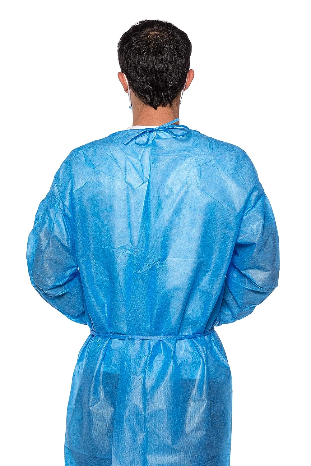 50 Blue Disposable Isolation Lab Gowns with Knitt Cuffs for Medical Dental Hospital - My DDS Supply