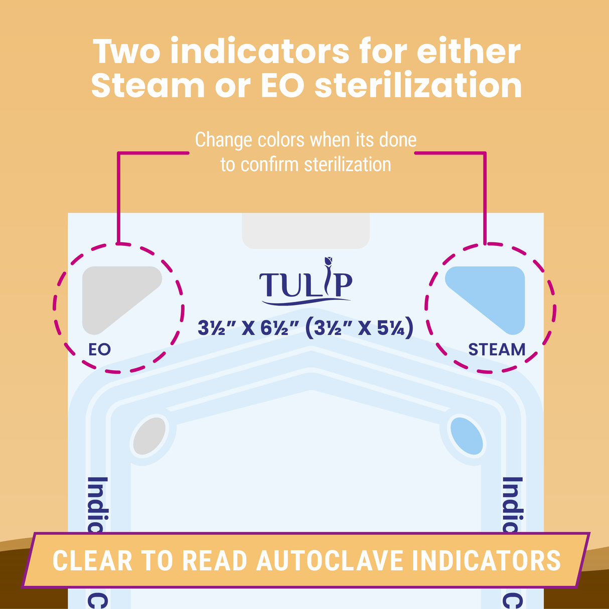 2000 3.5" x 5.25" Self-Sealing Sterilization Pouches by TULIP