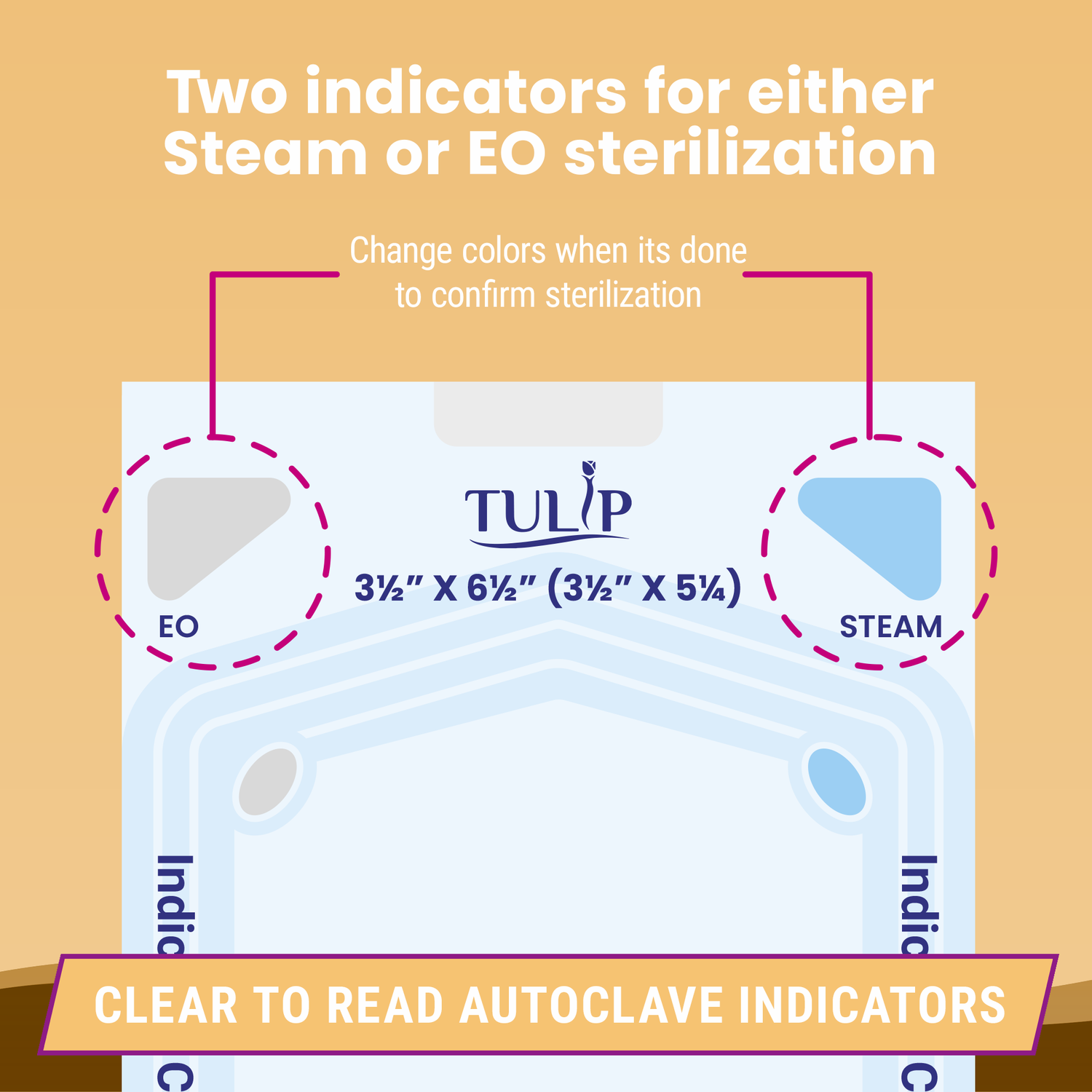 2000 3.5" x 5.25" Self-Sealing Sterilization Pouches by TULIP